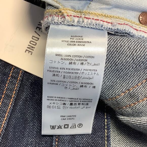 RE/DONE Size 34 Men's 50s Straight Rinse Wash $285 msrp Dark Blue Jeans G13-7 - Picture 8 of 8